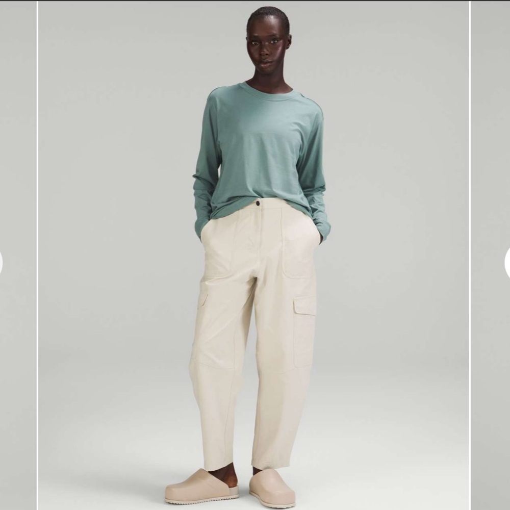 Lululemon- Sz 12- All Yours LS Crewneck- Pima Cotton- (Blue/Green) Riptide